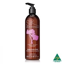 SILK OIL OF MOROCCO Argan vegan body wash - patchouli, geranium & ylang yl
